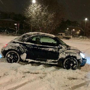 Un maggiolone sulla neve